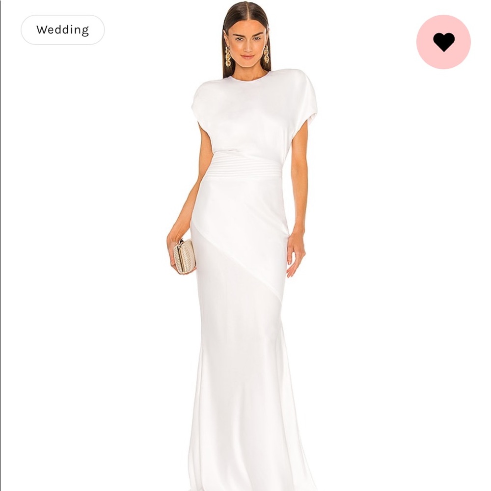 NWT White silk Short Sleeve Gown